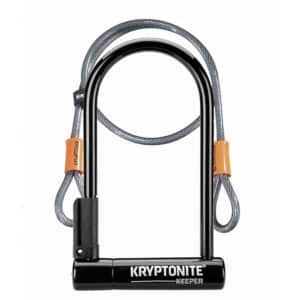 Kryptonite Keeper 12 Standard U-Lock with 4 foot Kryptoflex cable Sold Secure Silver SALE
