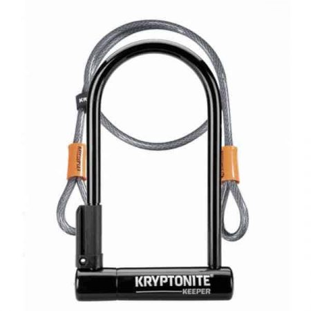 Kryptonite-Keeper-12-Standard-U-Lock-with-4-foot-Kryptoflex-cable-Sold-Secure-Silver. The most sold bike security lock. Secure your bicycle with Kryptonite lock.